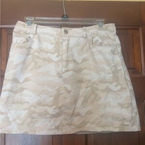 Le Lis Tan Cream A-Line Mini Skirt Casual Resort Wear